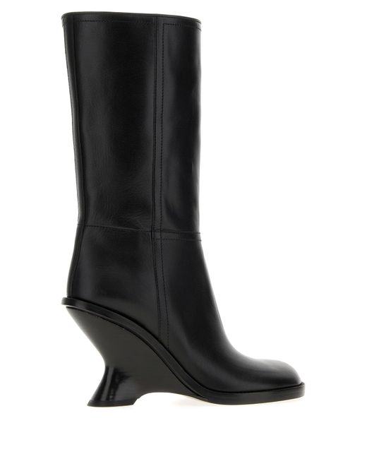 Dries Van Noten Black Leather Boots