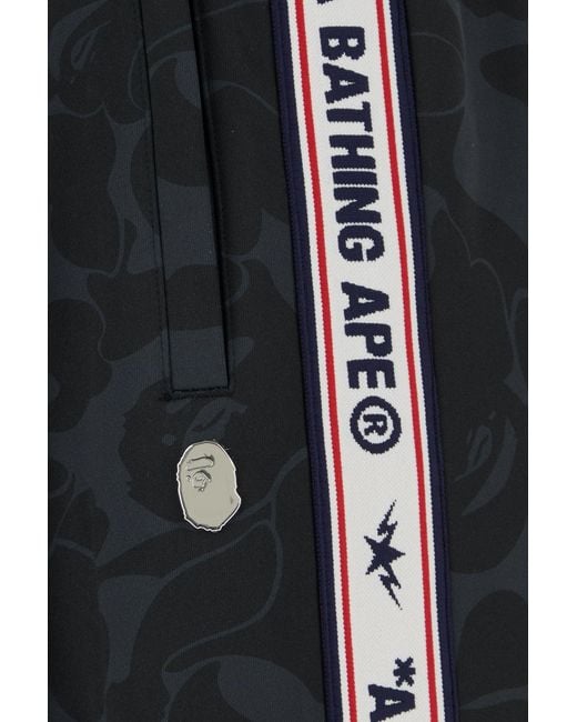 A Bathing Ape Black Printed Polyester joggers for men