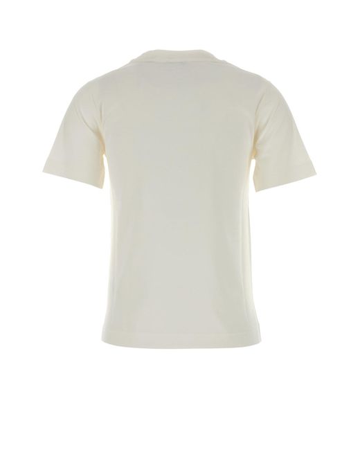 T-shirt in cotone bianco di Burberry in White