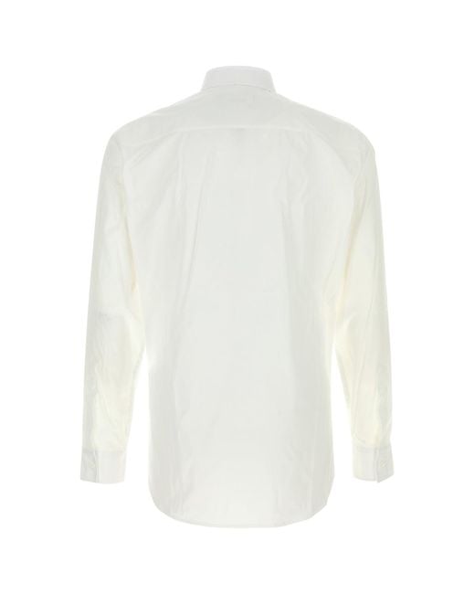 Camicia in popeline stretch bianco di DSquared² in White da Uomo