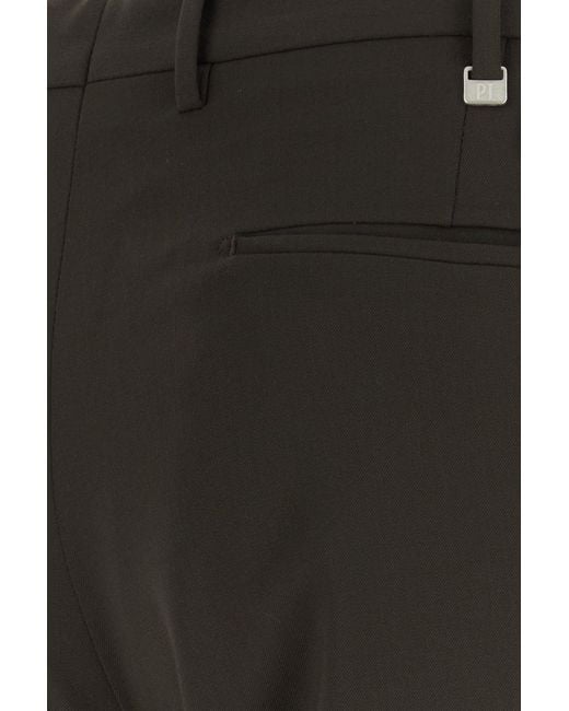 PT Torino Black Dark Brown Stretch Wool Pant for men