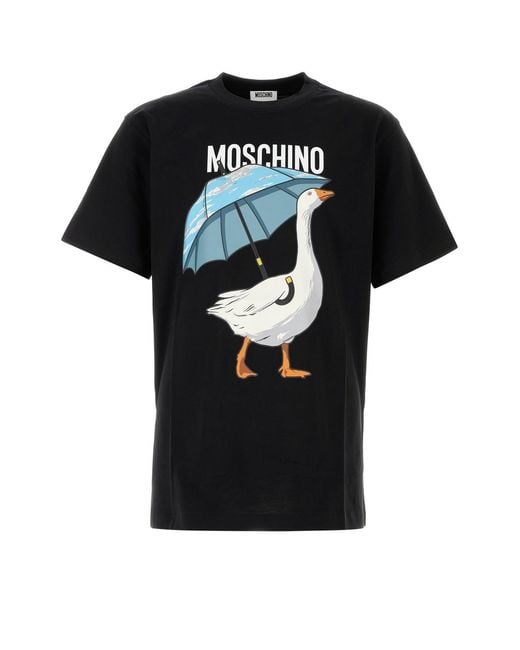 Moschino Black Cotton T-shirt for men