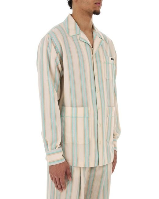 Dolce & Gabbana White Embroidered Jersey Shirt for men