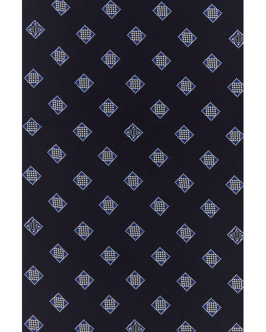 Bode Black Printed Silk Scarf for men