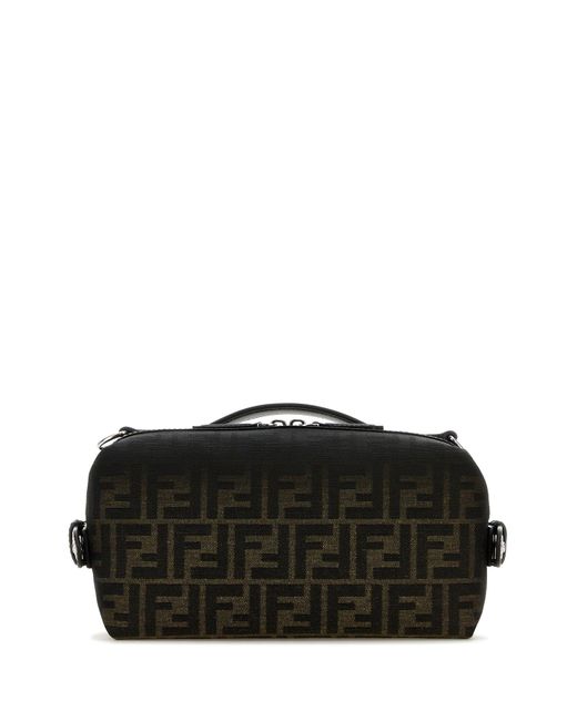 Borsa a mano Siesta FF Eclissi piccola in tessuto ricamato di Fendi in Black da Uomo