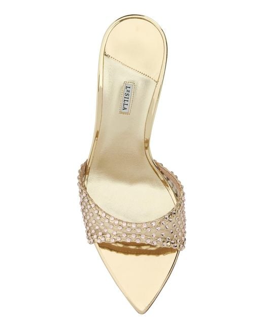 Le Silla Natural Embellished Mesh Gilda Mules