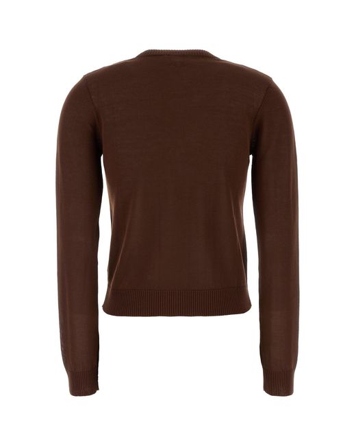 Ganni Brown Cotton Cardigan