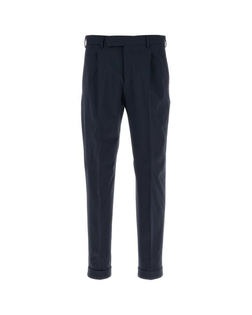 PT Torino Blue Navy Stretch Wool Pant for men