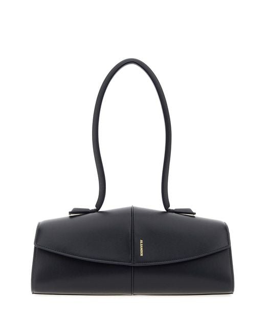 Jil Sander Black Midnight Leather Linea Shoulder Bag