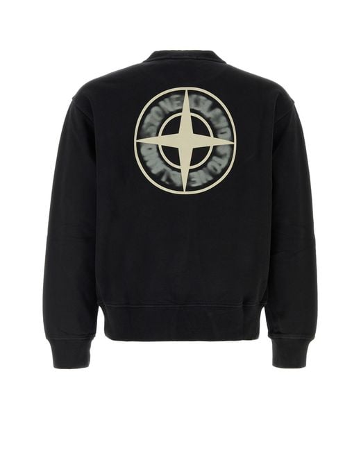 Stone Island Black Cotton Sweatshirt for men