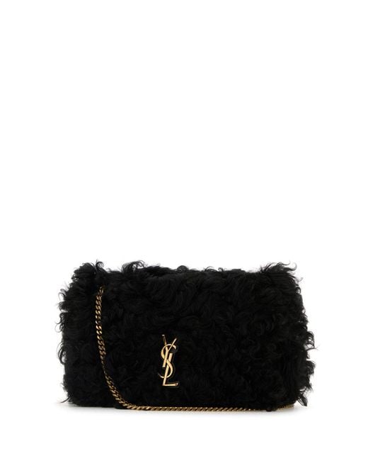 Borsa a spalla Jamie media in shearling nero di Saint Laurent in Black