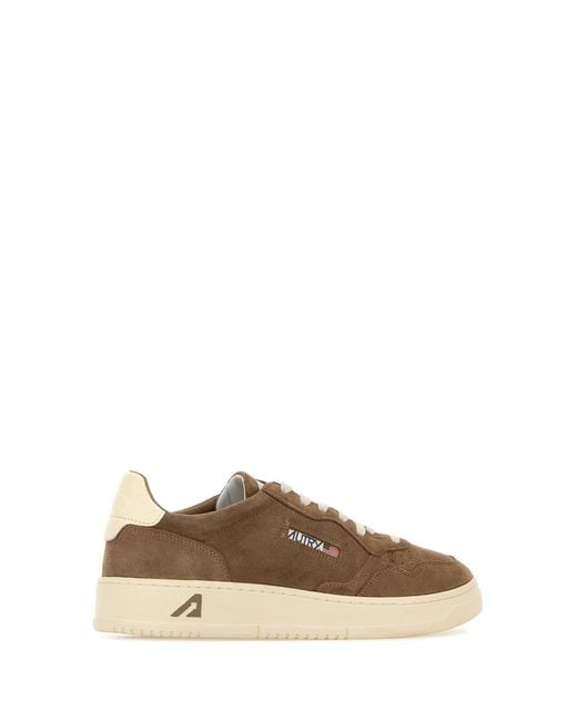 Autry Brown Suede Medalist Sneakers for men