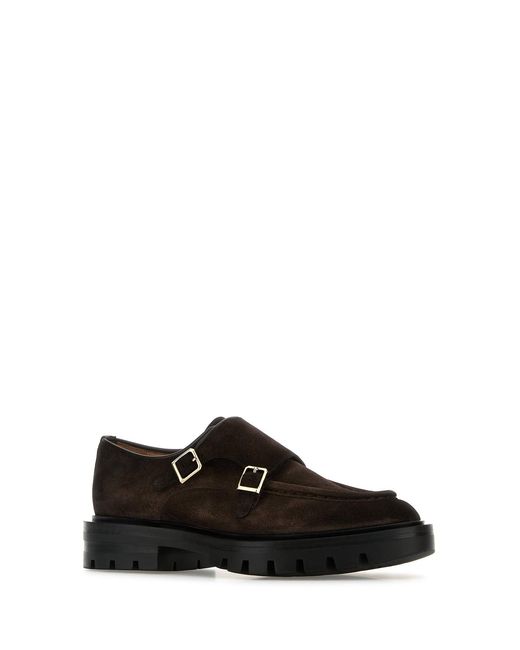 Santoni Black Suede Loafers