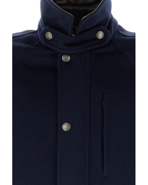 Brunello Cucinelli Navy Blue Wool Jacket for men