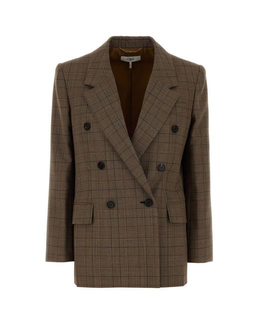 Chloé Brown Embroidered Wool Blazer