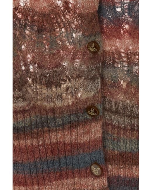 Vivienne Westwood Brown Multicolor Mohair Blend Flora Cardigan