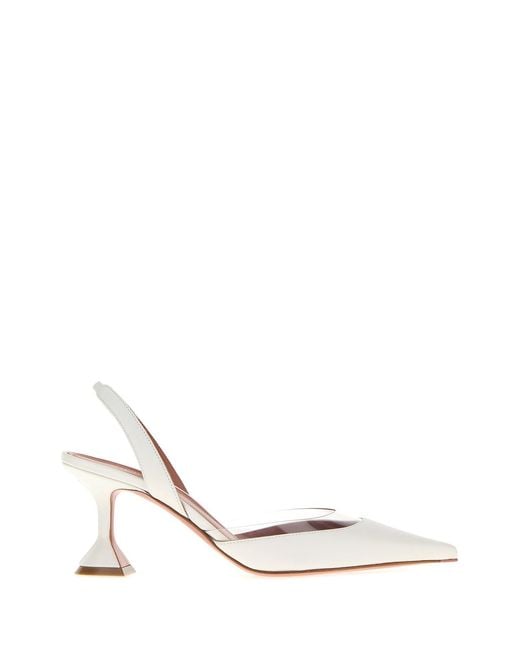 AMINA MUADDI White Nappa Leather Lara Pumps