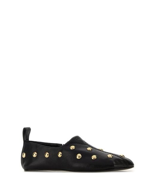 Chloé Black Leather Rita Loafers