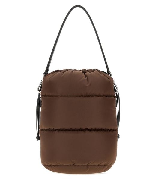 Moncler Brown Nylon Caradoc Bucket Bag