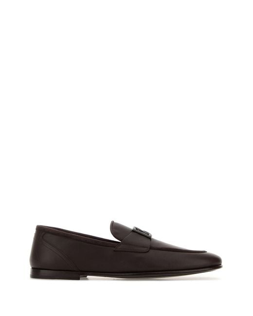 Dolce & Gabbana Black Solid Loafers for men