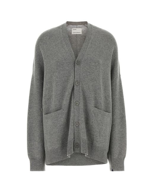 Extreme Cashmere Gray Grey Stretch Cashmere Blend N°24 Oversize Cardigan