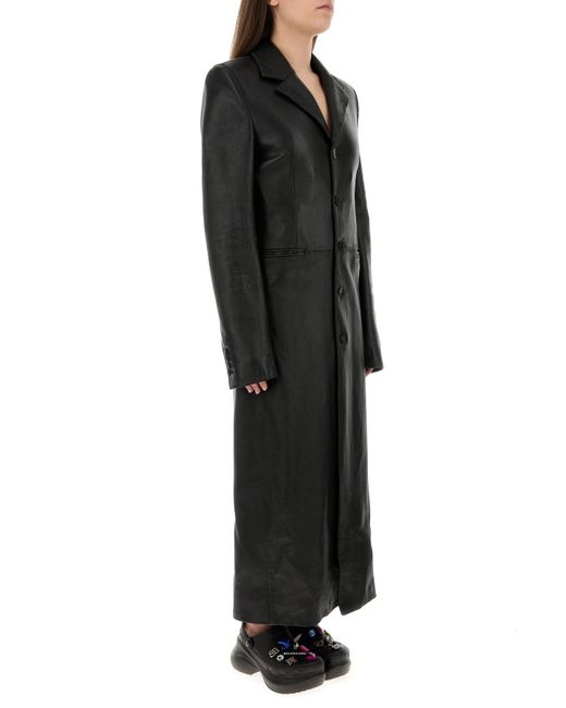 Balenciaga Black Leather Coat