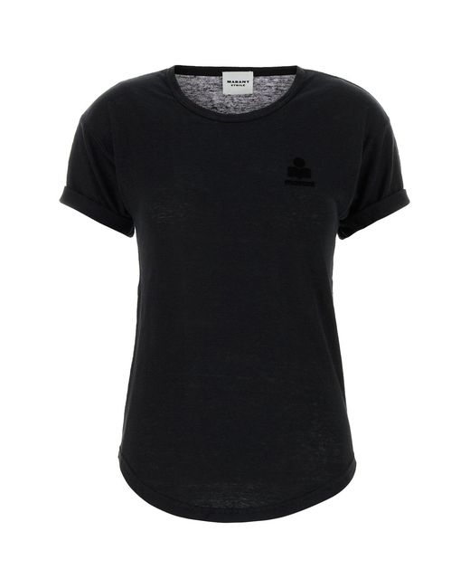 Isabel Marant Black Logo Crew Neck T-Shirt