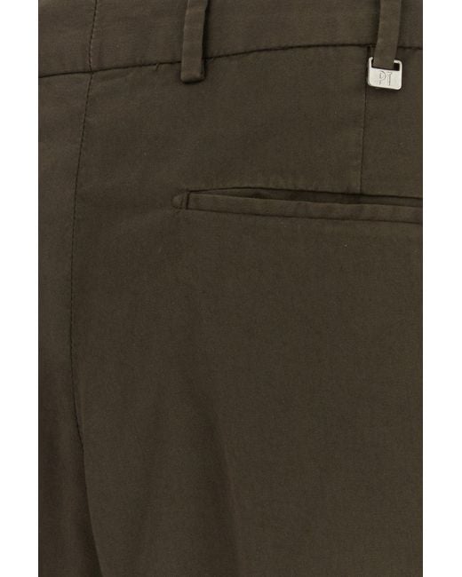 PT Torino Black Dark Brown Stretch Cotton Pant for men