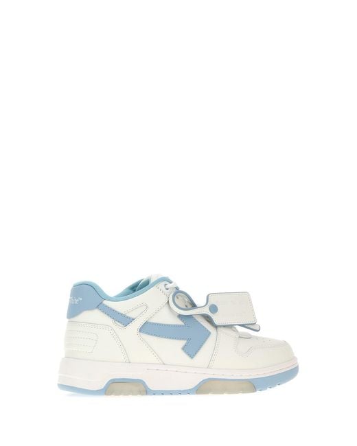 Off-White c/o Virgil Abloh Blue White Leather Out Of Office Sneakers