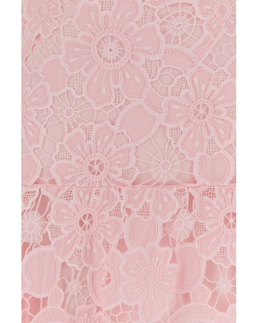 Self-Portrait Pink Self Portrait Lace Mini Dress