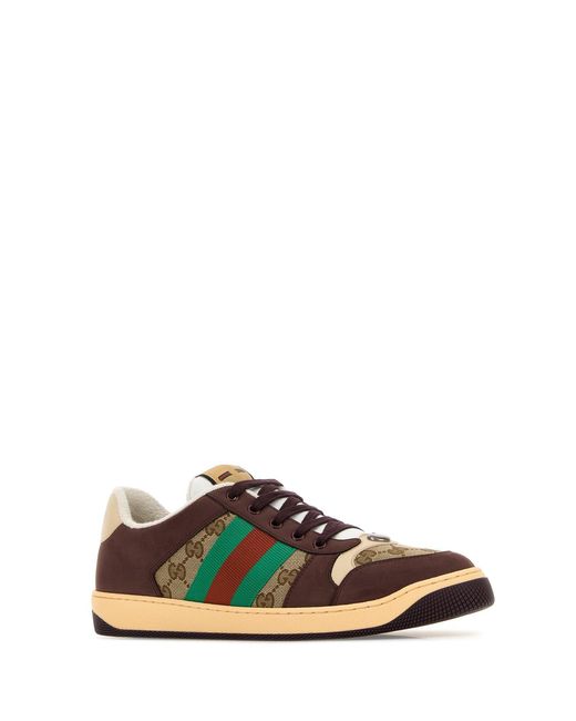 Sneakers multicolor in pelle e tessuto GG di Gucci in Green da Uomo