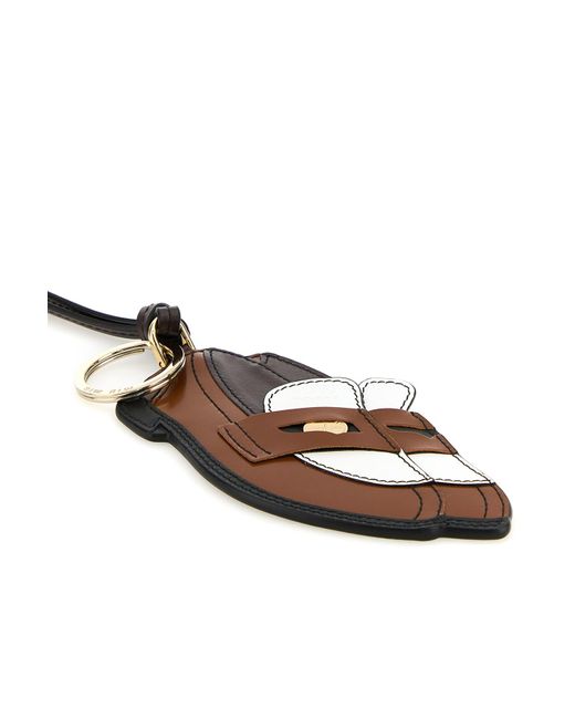 Portachiavi in pelle multicolor di Miu Miu in Black