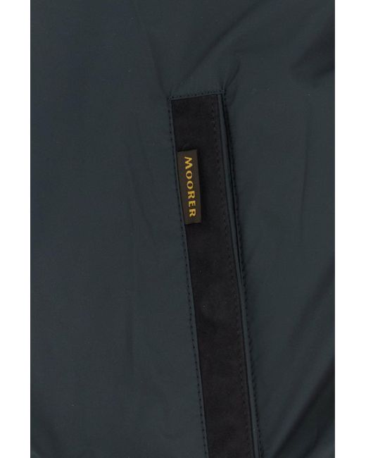 Moorer Black Midnight Blue Velvet Axten Bomber Jacket for men