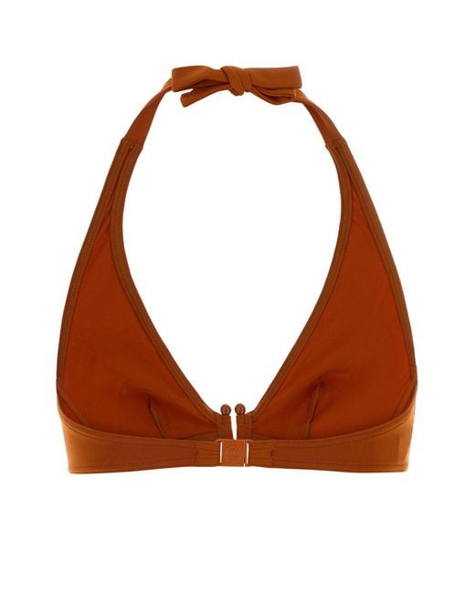 Eres Brown Orange Stretch Nylon Noctambule Bikini Top