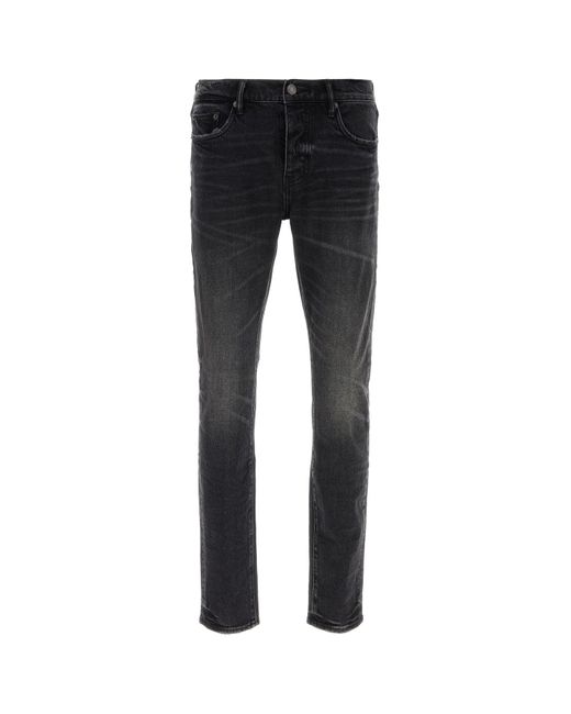 Purple Denim Black Stretch Denim Jeans for men