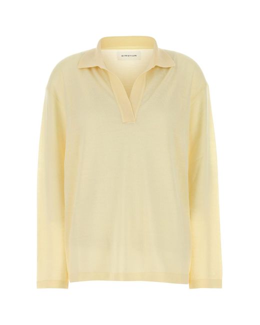 ARMARIUM Pastel Yellow Wool Aurelio Polo Shirt