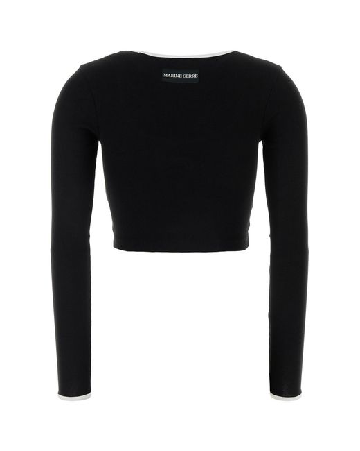 MARINE SERRE Black Cotton T-shirt