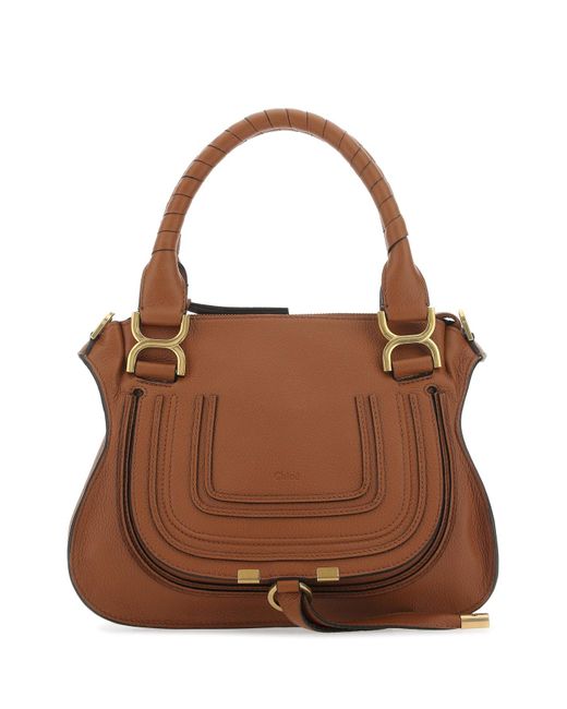 Borsa a mano Marcie piccola in pelle marrone di Chloé in Brown