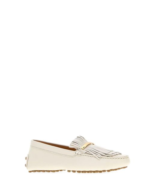 Mocassini in pelle bianca di Tod's in White