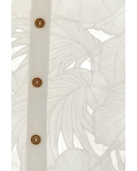 Zimmermann White Embroidered Cotton Mahon Shirt