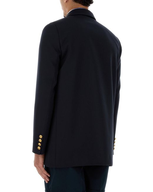 Valentino Garavani Black Navy Blue Wool Blazer for men