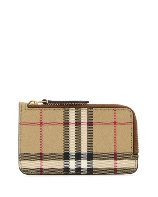 Burberry Natural Printed E-Canvas Card Holderã¢