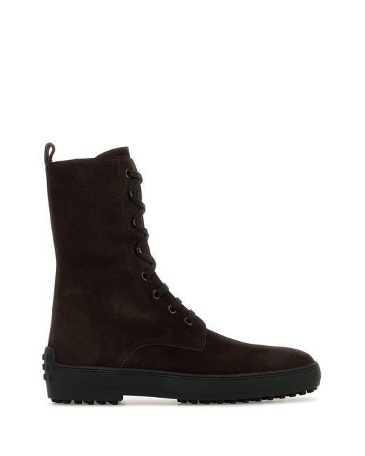 Tod's Black Suede Winter Ankle Boots