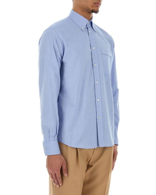 Valentino Garavani Powder Blue Oxford Shirt for men