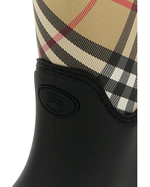 Burberry Black Printed High Boots