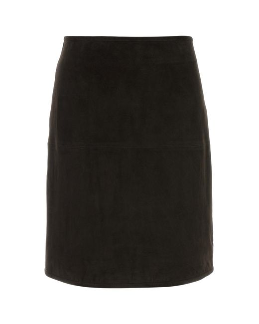 Loulou de Saison Black Dark Brown Suede Engel Skirt
