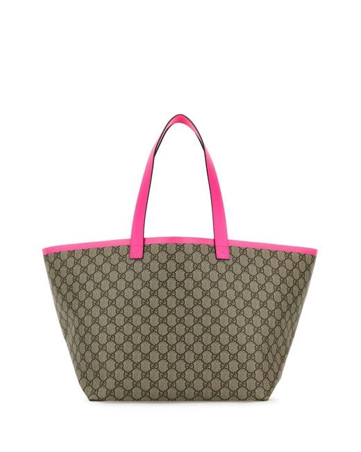 Gucci Pink Gg Supreme Fabric Medium Totissima Shopping Bag for men