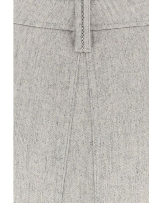 Brunello Cucinelli Gray Light Grey Wool Skirt