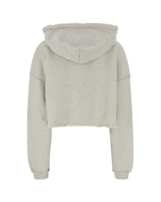 Golden Goose Deluxe Brand White Grey Cotton Sweatshirt