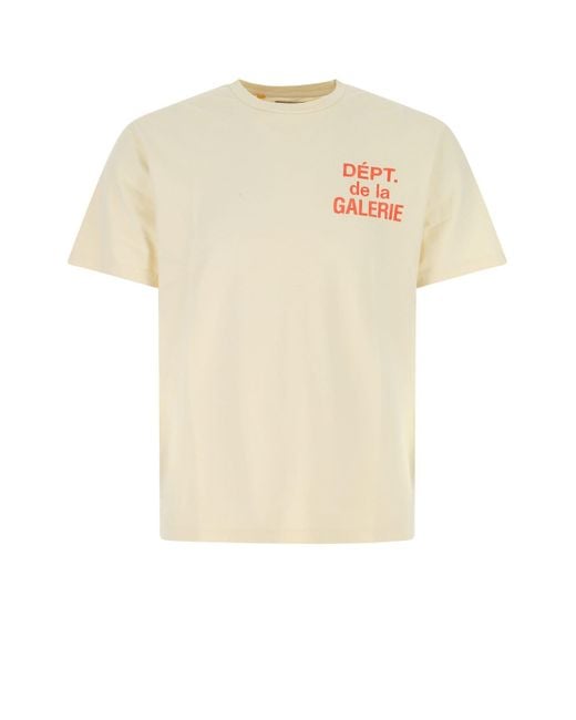 GALLERY DEPT. Yellow Cream Cotton T-shirt for men